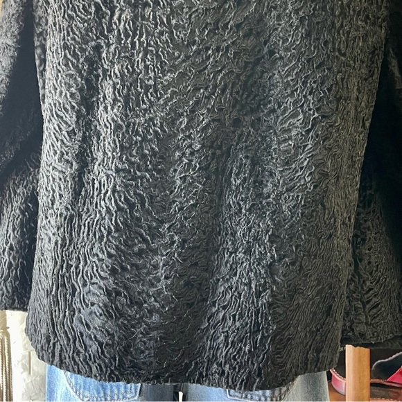 Vintage 1960s Persian Lamb Cropped Coat with Mink Collar - Picture 12 of 15